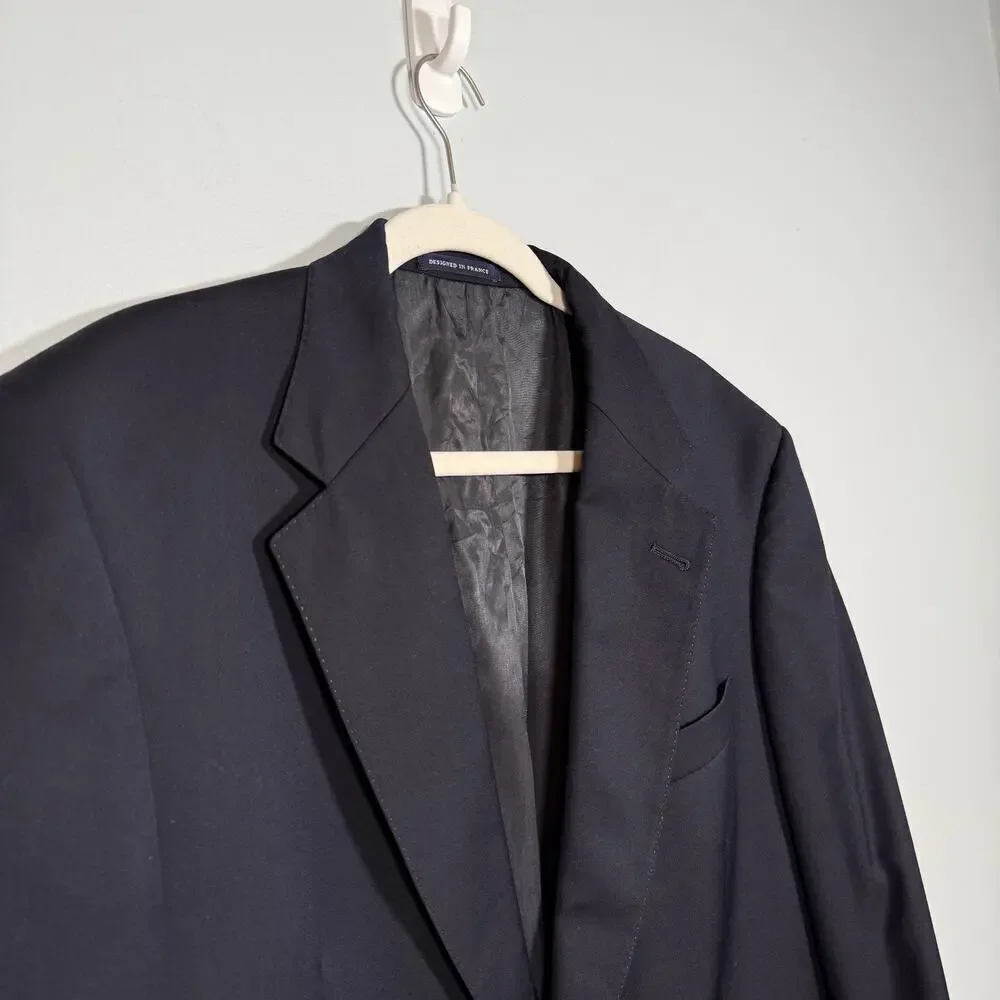 Loro Piana Wool Fabric Daniel Cremieux Navy Wool Blazer 42L Made in USA Union